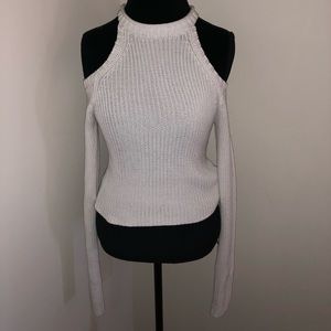 Off The Shoulder White Sweater